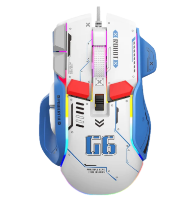 G6 Wired Gaming Mouse (Blue/White)